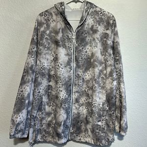 New Balance animal print lightweight zip up jacket with hood, 2X